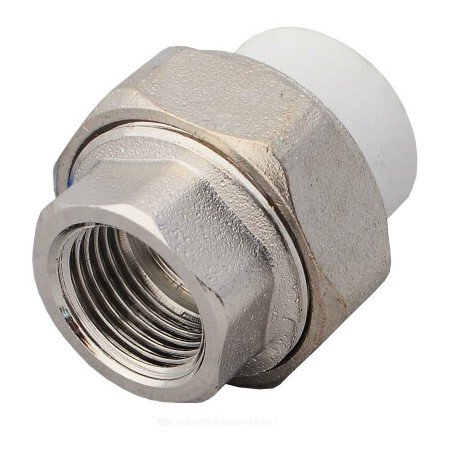 Муфта PP-R комбинированная разъемная белая ВР Дн 25х3/4" VALFEX 10155020 арт.1217481