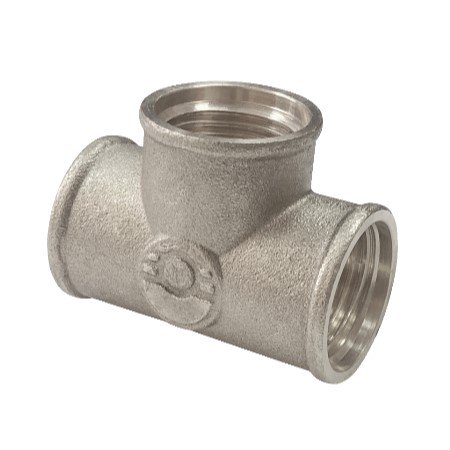 Тройник латунь никель Ду 15 (1/2") ВР/ВР/ВР Valfex VF.130.N.012 арт.1215013