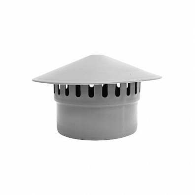 Зонт PP-H вентиляционный серый Дн 50 б/нап VALFEX 26106050 арт.1217178